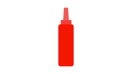 Bottle of tomato ketchup vector illustration with flat design isolated on white background