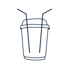 Coffee theme icon, glass of tea, Ice coffee vector icon, ice coffee cup