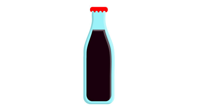 cola bottle icon soda bottle with red lable flat cola icon
