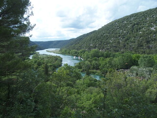 View upon the canyon of krka river, krka national park, croatia