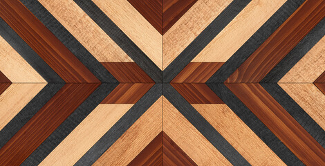 Hardwood boards texture. Rustic wooden wall with chevron pattern. 