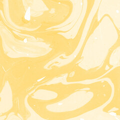 Yellow luxury marble ink texture on watercolor paper background. Marble stone image. Bath bomb effect. Psychedelic biomorphic art.