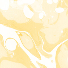 Yellow luxury marble ink texture on watercolor paper background. Marble stone image. Bath bomb...