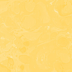 Yellow luxury marble ink texture on watercolor paper background. Marble stone image. Bath bomb effect. Psychedelic biomorphic art. - 410681065