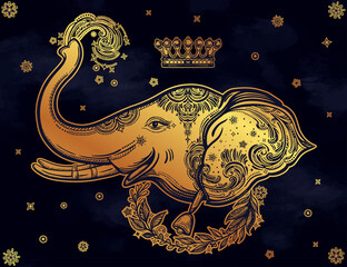 Decorative vector elephant