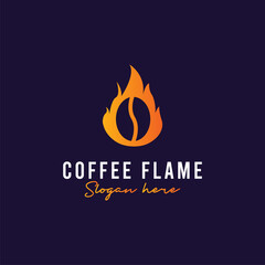 Coffee flame logo design concept