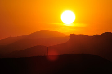 sunset in the mountains