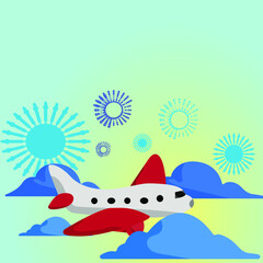 Vector illustration of airplane and aviation business is in crisis.Pandemic effect of covid-19 covid19  to airlines business. effect of covid-19 covid19 coronavirus to airlines industry.flat cartoon d