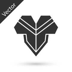 Grey Traditional mexican poncho clothing icon isolated on white background. Vector.