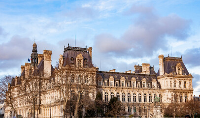 Fototapeta na wymiar City hall, Hotel de la Ville in Paris - France