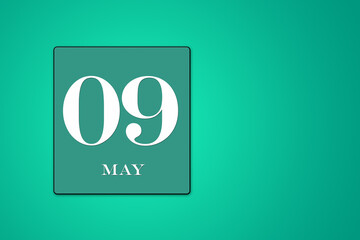 May 9 the ninth day of the spring month, frame on a green background