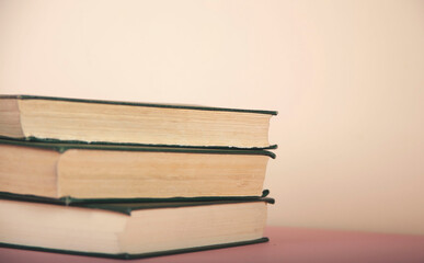 Closed green book isolated on white background