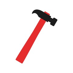 Claw hammer, color vector illustration isolated on white background.