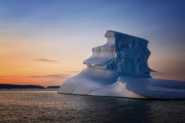 floating glaciers at fjord Disco Bay West Greenland