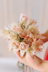 Beautiful natural bouquet of flowers for a woman for a holiday