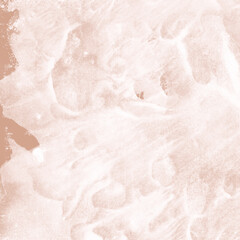 Creamy ink and watercolor texture on white paper background. Paint leaks and decalcomania effects. Hand-painted gouache abstract image. Mess on the canvas.