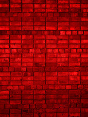 Brick wall of red color, backgruond of masonry.