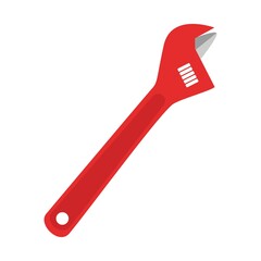 Adjustable Spanner Wrench, color vector illustration isolated on white background.