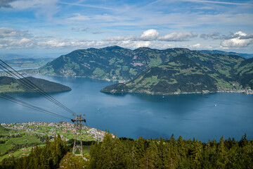 Beautiful view on Vierwaldstattersee lake and Alps, Switzerland