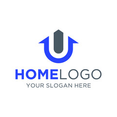 letter U house logo