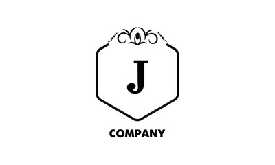 Vintage emblem. Luxury logo template. Monogram with the letter J is good for a fashion boutique, hotel brand, business.