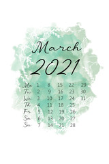 March month calendar