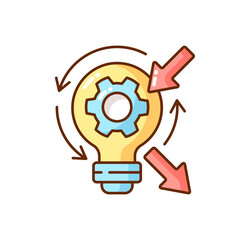 Reflection RGB color icon. High skill thinking and analysing. Creativity development. Creative critical thinking. Proffesional argumentation. Brainstorming. Isolated vector illustration