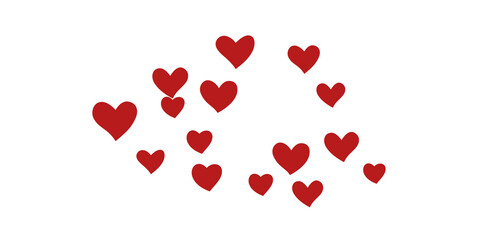 Heart confetti falling beautifully chaotically.