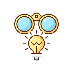Fresh perspective RGB color icon. Contemporary ways of getting ideas. Creativity development. Brainstorming. Critical and creative thinking. Creative thinking. Isolated vector illustration