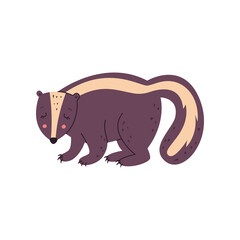 Skunk. Flat vector illustration isolated on white background.
