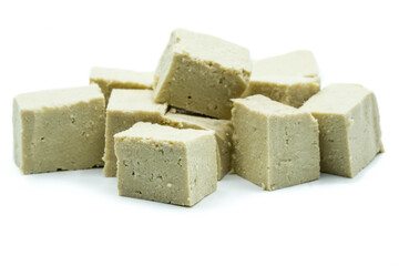 Tofu isolated on white background