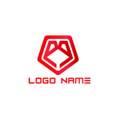 Fototapeta premium Pentagon logo. illustration of a typographic logo with the initials EE on a white background