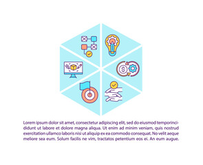 Co creation laboratory concept icon with text. Meeting of idea creators PPT page vector template. Idea breeds business. Brochure, magazine, booklet design element with linear illustrations