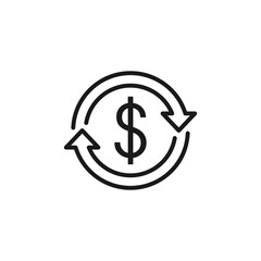 Currency conversion flat vector icon. Dollar conversion flat vector icon
