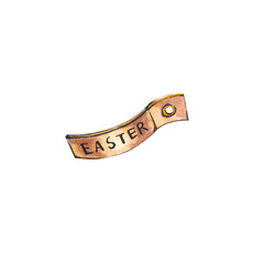 Watercolor label card. Hand draw watercolor illustrations on white background. Easter collection.