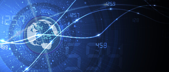 Quantum processing. Deep learning artificial intelligence. Future new technology  for business or science presentation