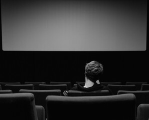 lone girl in empty cinema