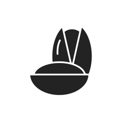 Pistashio black glyph icon. Isolated vector element. Outline pictogram for web page, mobile app, promo.