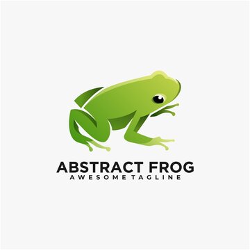 Green frog abstract logo design vector