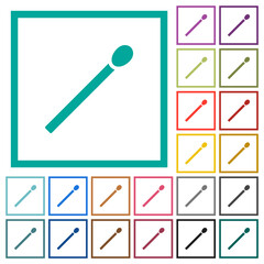 Matchstick flat color icons with quadrant frames