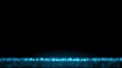 Vector blue glitter lights on black. Abstract luxury background with defocused glitters. Festive backdrop with glowing particles.	