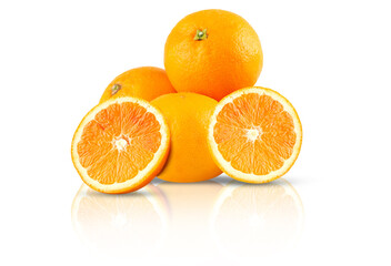 Fruit orange slice isolated on white background clipping path