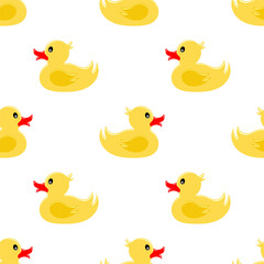 Rubber Duck Icon Seamless Pattern, Rubber Ducky, Duck Shape Toy