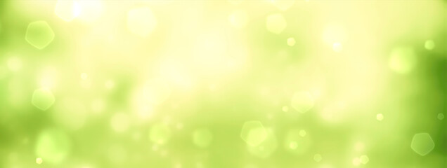Fototapeta na wymiar Spring background - abstract banner - green blurred bokeh lights