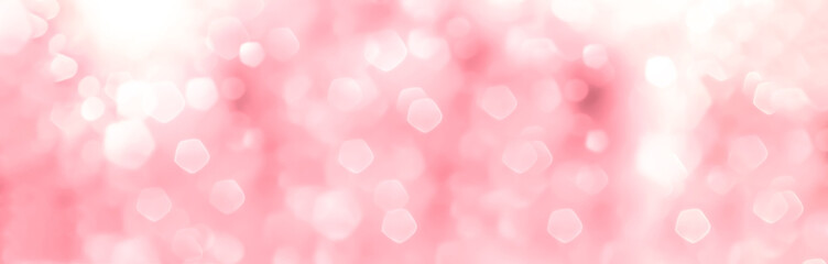 abstract pink bokeh background banner, panorama - spring colours