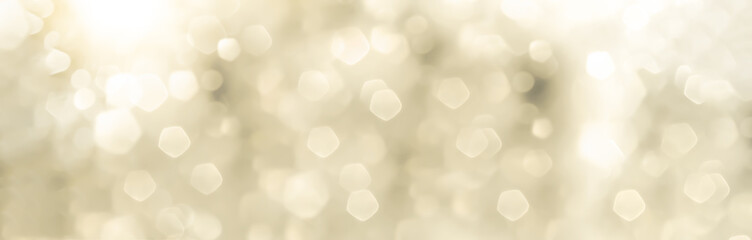 Festive abstract Christmas bokeh background - bokeh lights beige - New Year, Anniversary, Wedding,...