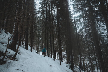 Mann im Winterwald