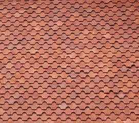 Old fashioned terracotta hanging tiled background with copy space