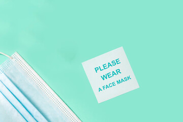medical face mask with warning 