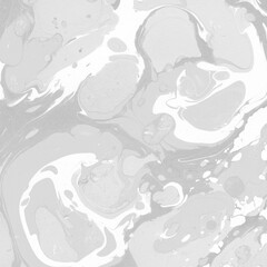 White marble ink texture on watercolor paper background. Marble gray stone image. Bath bomb effect. Psychedelic biomorphic art.